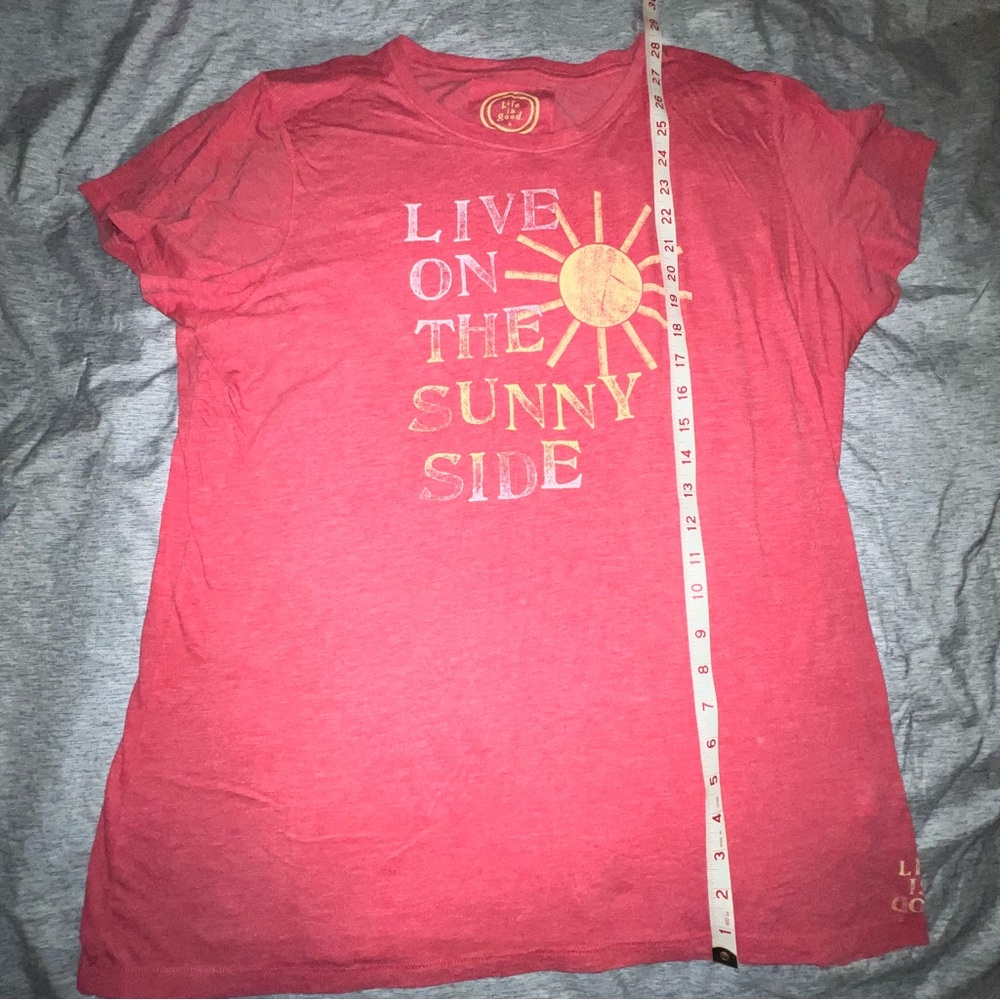 Life Is Good ‘Live on the Sunny Side’ Red Women's T-Shirt XXL Tee - Picture 8 of 8